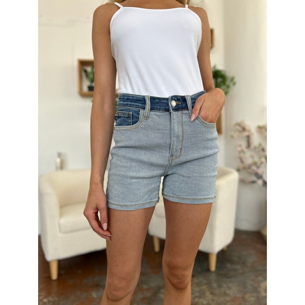 ⭐SALE⭐  NWT Judy Blue Two - Tone Denim Shorts, Sizes S - 3X